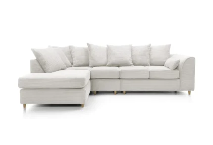 White Jumbo Cord Large Corner Sofa