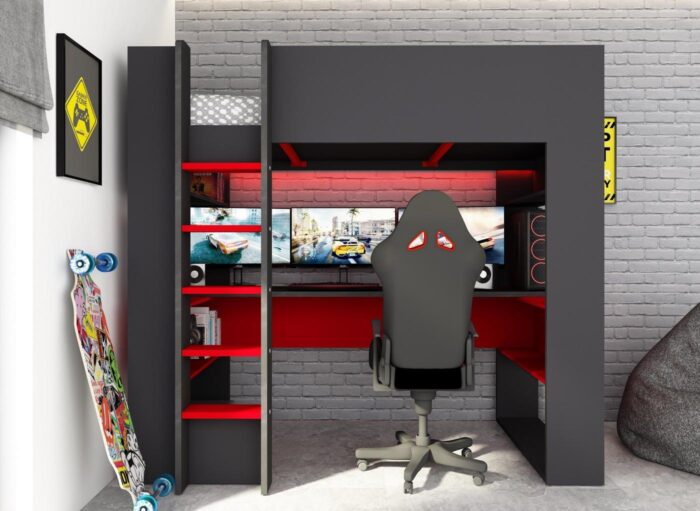 Marshall Kids Wooden Gaming High Sleeper