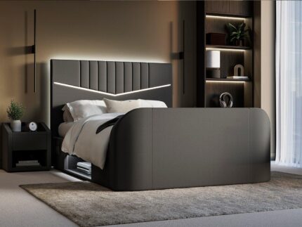 Quantum Upholstered Ottoman TV Bed Frame