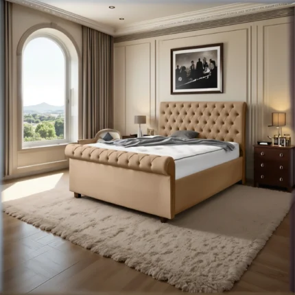 The London Haven Sleigh Bed | Optional Ottoman Storage Bed | The Bed Store