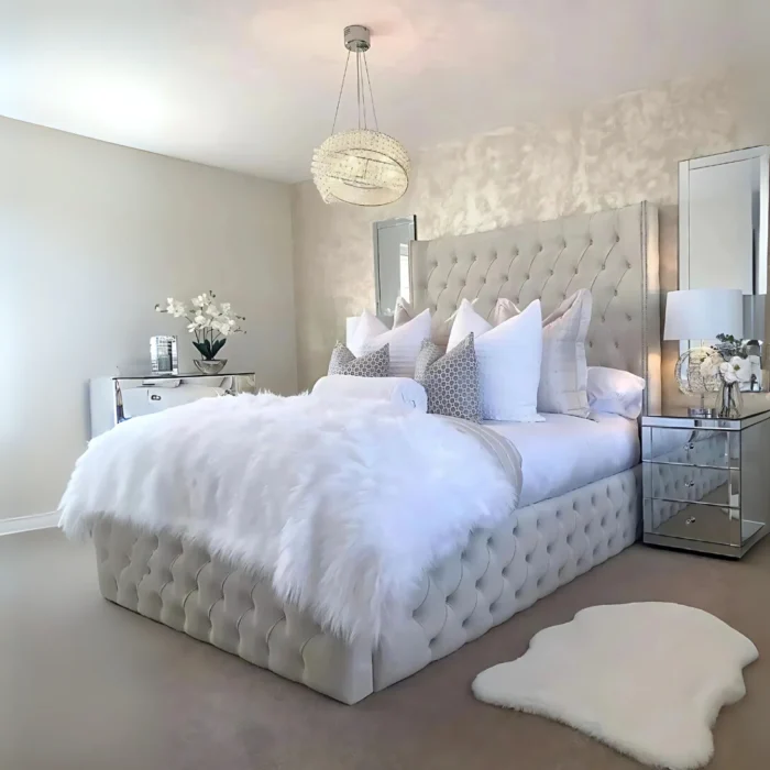 The Bella Wingback Bed | Optional Ottoman Storage Bed | The Bed Store