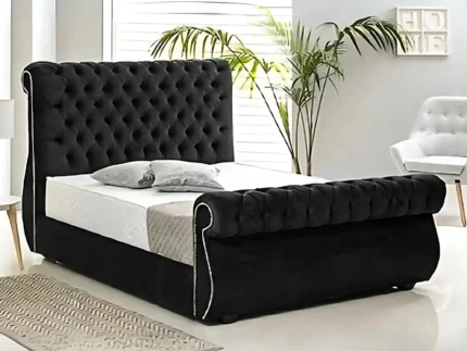 The Empress Swan Sleigh Bed | Optional Ottoman Storage Bed | The Bed Store
