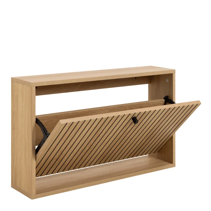 Furniture To Go Albany Shoe Cabinet 1 Flip Down Door In Oak - Image 4