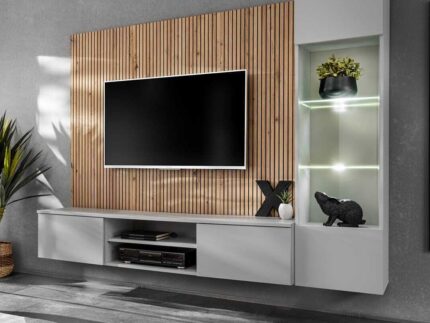 "Xavi II Entertainment Unit For TVs Up To 70"" - Pearl Grey 160cm"