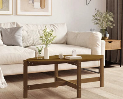 Walplus Coffee Table Honey Brown 118X63X45 Cm Solid Wood Pine