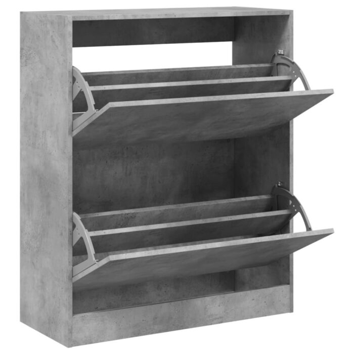 Shoe Cabinet Concrete Grey 80x34x96.5 cm Engineered Wood - Image 2