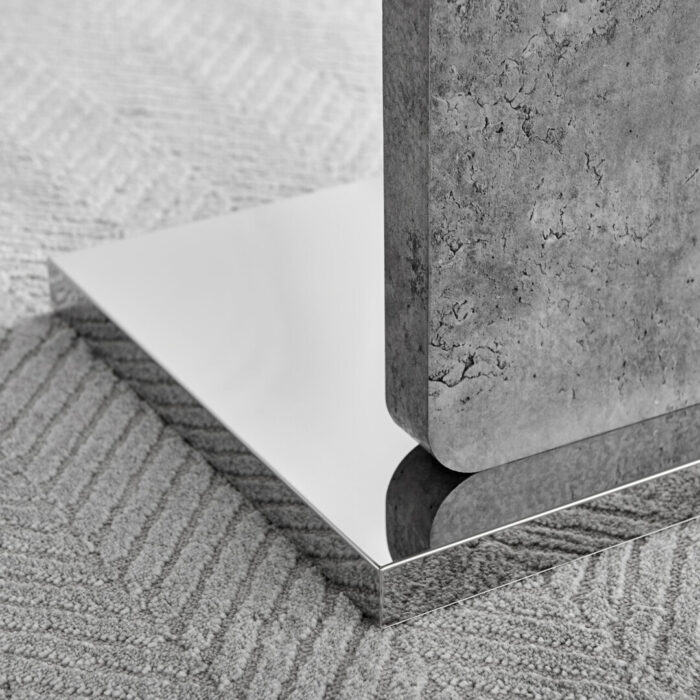 Alba Rectangular Stone Effect and White Gloss Coffee Table - Image 2