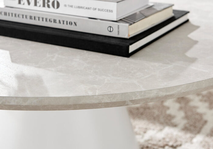 Palma Round Beige Stone Coffee Table - Image 4