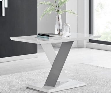 Monza Rectangular Grey High Gloss 4 Seater Dining Table