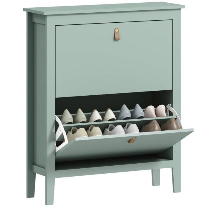 Rackhams 2 Drawer Shoe Cabinet with Flip Doors for Hallway - Image 5