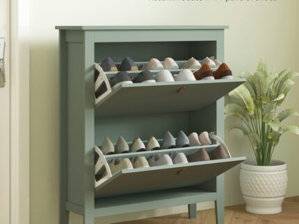 Rackhams 2 Drawer Shoe Cabinet with Flip Doors for Hallway
