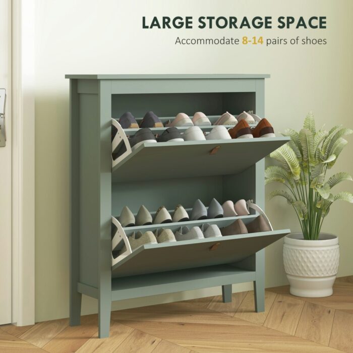Rackhams 2 Drawer Shoe Cabinet with Flip Doors for Hallway