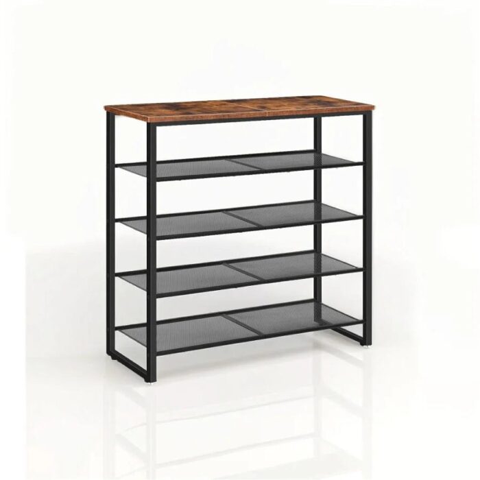 Rackhams 5-Tier Industrial Shoe Rack - Metal Frame Organizer - Image 3