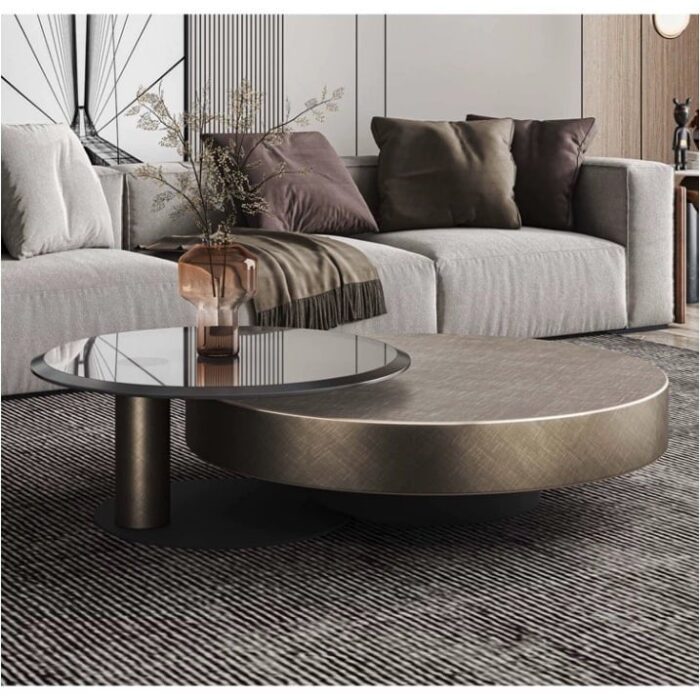 Rackhams Gold Nesting Coffee Table, Gold - 90cm / 55cm - Image 5