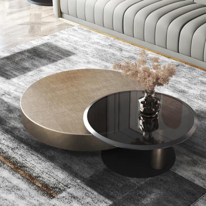Rackhams Gold Nesting Coffee Table, Gold - 90cm / 55cm - Image 6