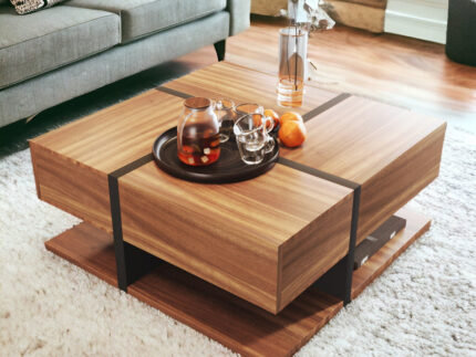 Benthall Floor Shelf Coffee Table with Storage