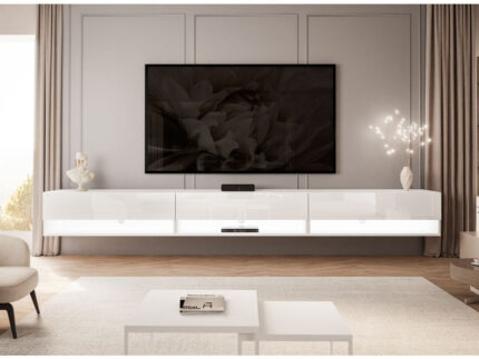 Chaynce Calante Wall Mount TV Cabinet with LED Lighting