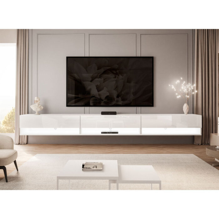 Chaynce Calante Wall Mount TV Cabinet with LED Lighting