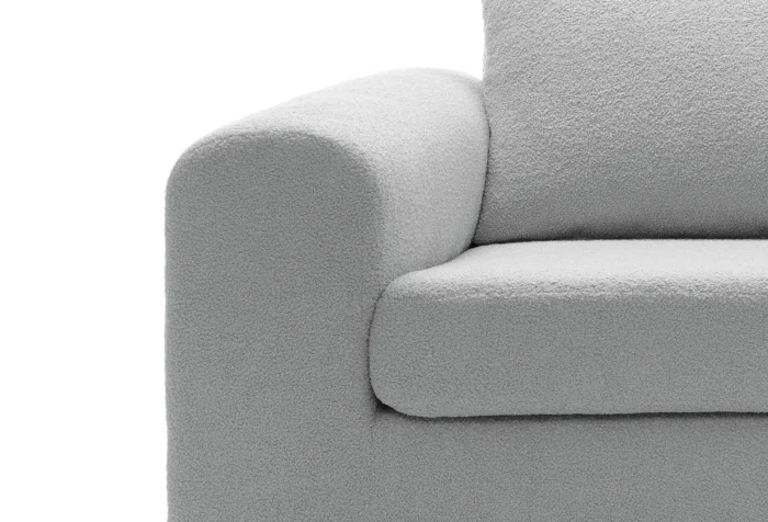 Boston Boucle 2 Seater Sofa | Light Gray - Image 4