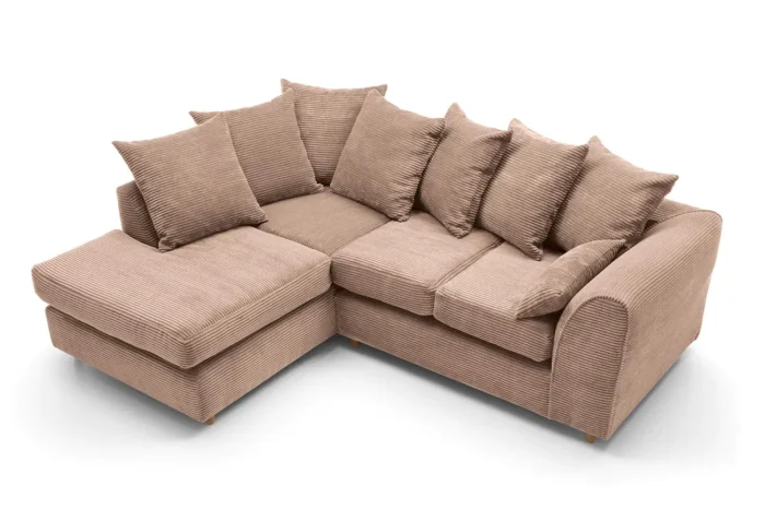 Brown Jumbo Cord Corner Sofa - Image 7
