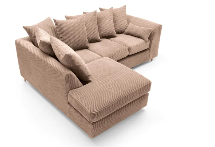 Brown Jumbo Cord Corner Sofa - Image 6