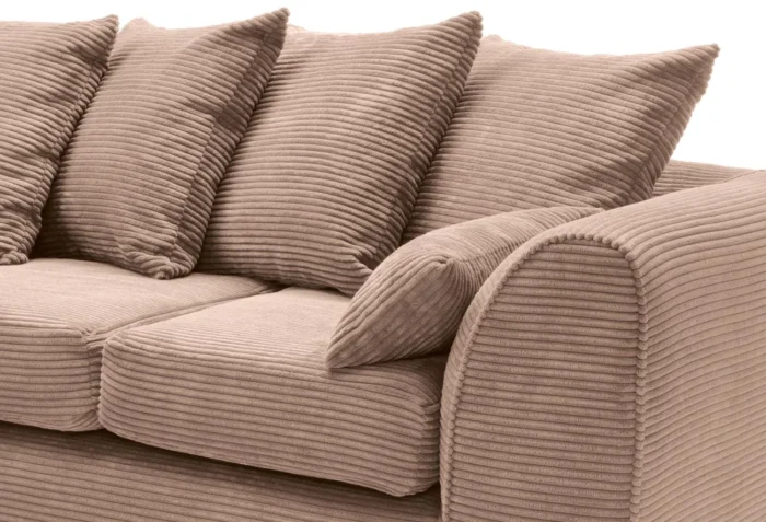 Brown Jumbo Cord Corner Sofa - Image 4
