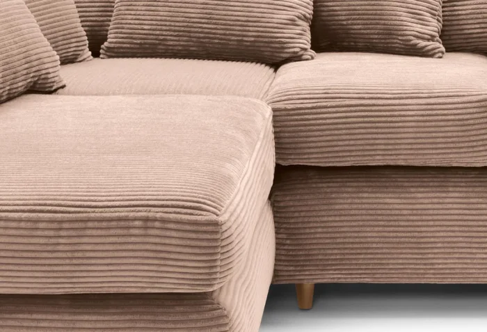 Brown Jumbo Cord Corner Sofa - Image 3