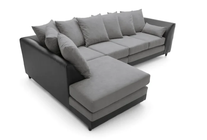 Drak Gray DYLAN PLUS LARGE CHENILLE CORNER SOFA - Image 4