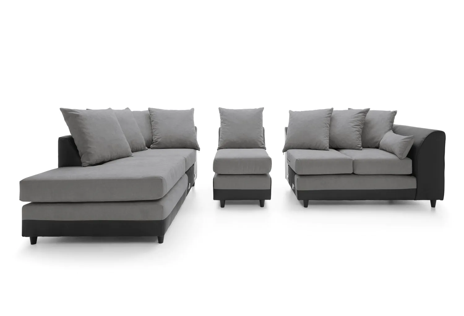 Drak Gray DYLAN PLUS LARGE CHENILLE CORNER SOFA - Image 2