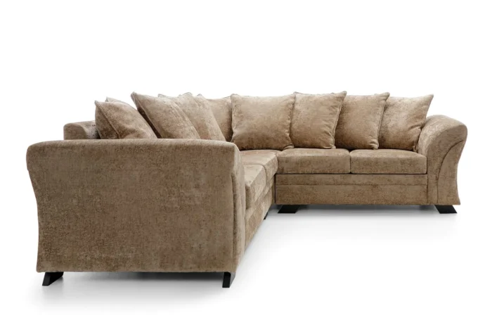 BROWN FARROW CRUSHED CHENILLE CORNER SOFA - Image 9