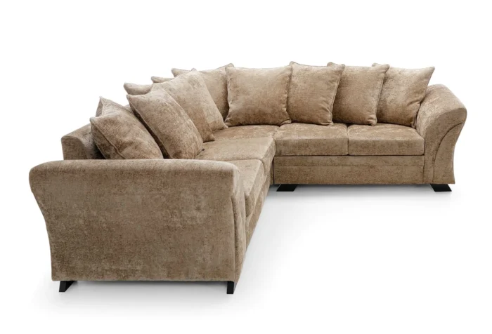 BROWN FARROW CRUSHED CHENILLE CORNER SOFA - Image 7