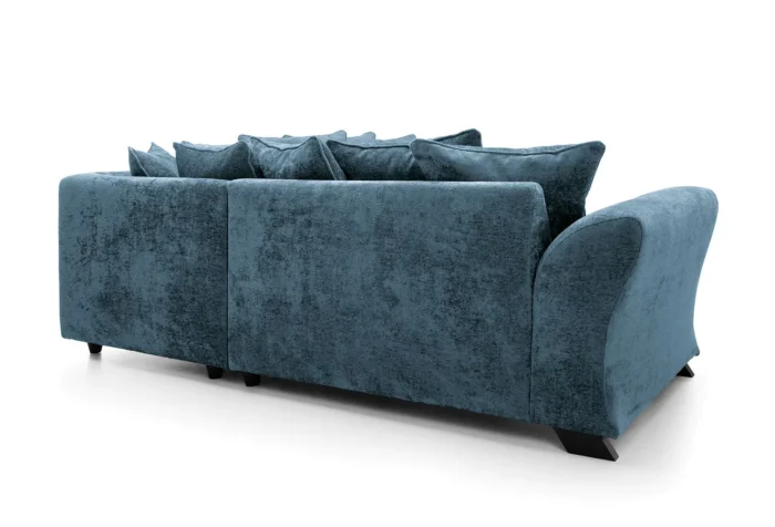 DARK BLUE FARROW CRUSHED CHENILLE CORNER SOFA - Image 6