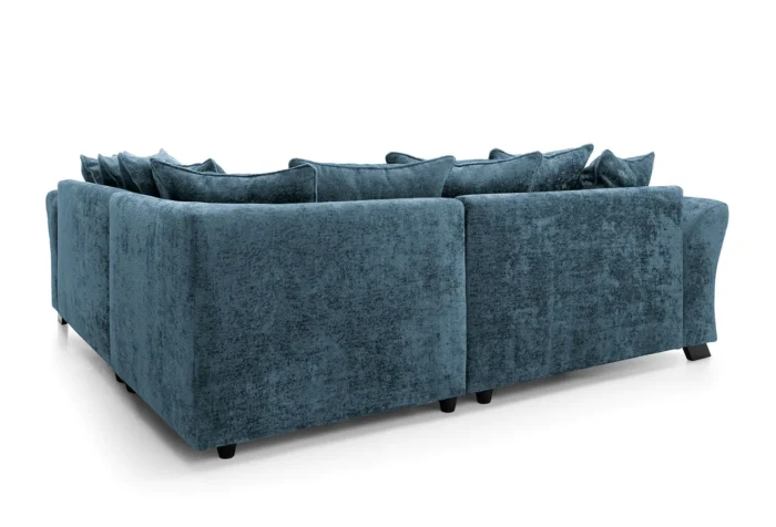 DARK BLUE FARROW CRUSHED CHENILLE CORNER SOFA - Image 5