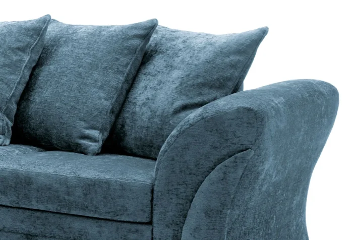 DARK BLUE FARROW CRUSHED CHENILLE CORNER SOFA - Image 4