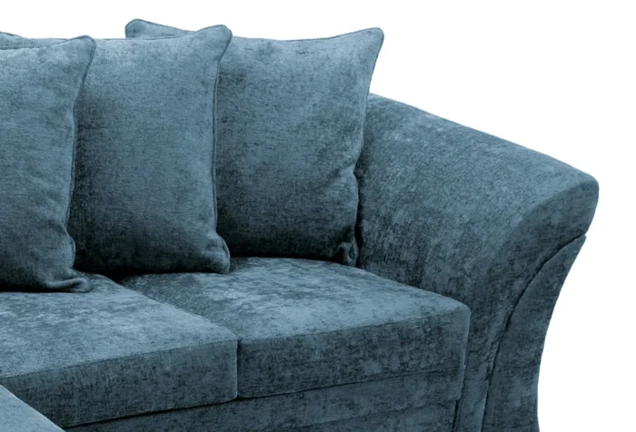 DARK BLUE FARROW CRUSHED CHENILLE CORNER SOFA - Image 3