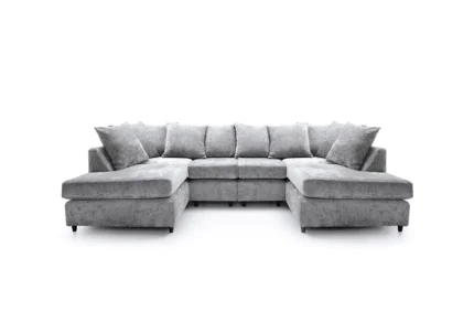 Light Gray Harriet Crushed Chenille U-Shape Sofa