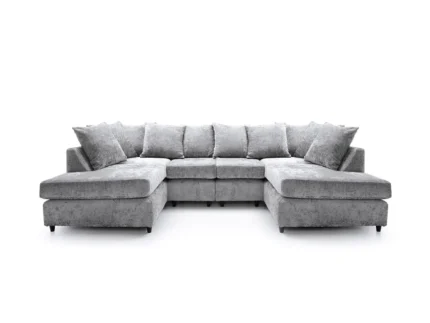 Light Gray Harriet Crushed Chenille U-Shape Sofa