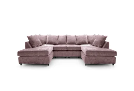 Pink Harriet Crushed Chenille U-Shape Sofa