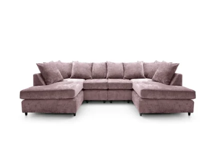 Pink Harriet Crushed Chenille U-Shape Sofa