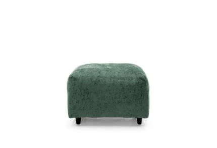 Harriet Crushed Chenille Footstool| Rifle Green