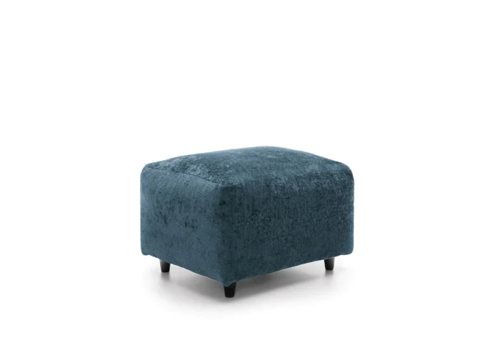 Dark Blue Harriet Crushed Chenille Footstool - Image 4