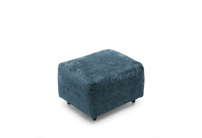 Dark Blue Harriet Crushed Chenille Footstool - Image 2