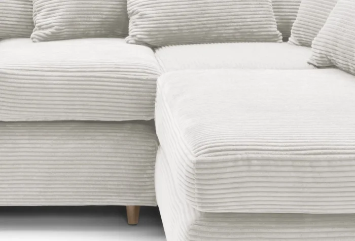 White Jumbo Cord Corner Sofa - Image 3