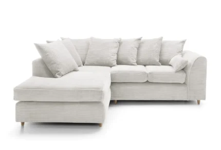 White Jumbo Cord Corner Sofa
