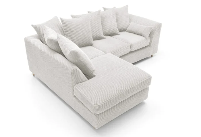 White Jumbo Cord Corner Sofa - Image 5