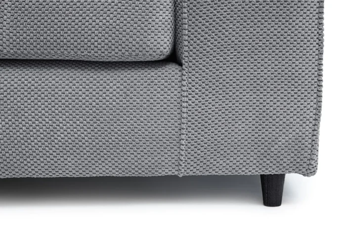 Light Gray Jumbo Cord Corner Sofa Grid-Textured - Image 5