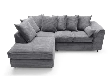 Gray Jumbo Cord Corner Sofa