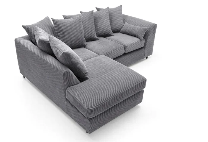 Gray Jumbo Cord Corner Sofa - Image 7