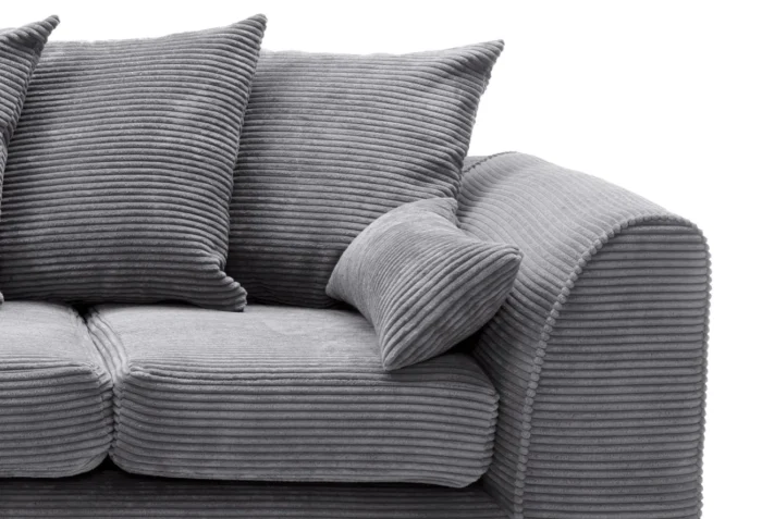 Gray Jumbo Cord Corner Sofa - Image 5