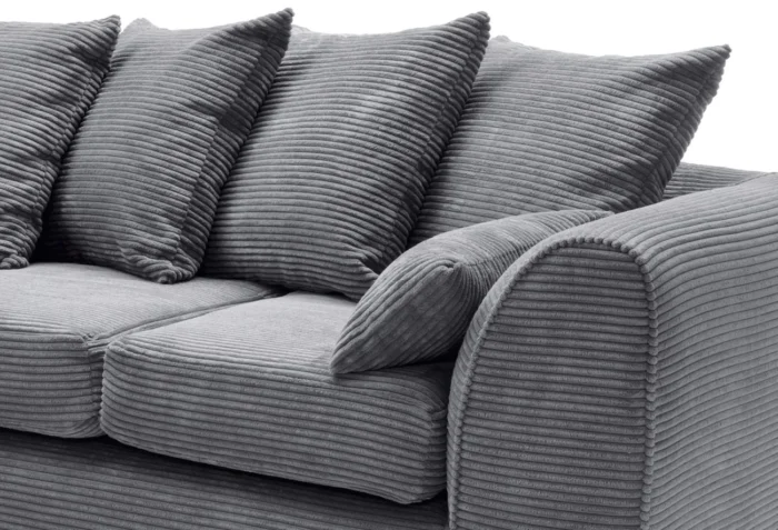 Gray Jumbo Cord Corner Sofa - Image 4
